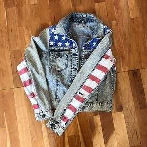 American flag jean jacket